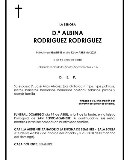 ALBINA RODRIGUEZ RODRIGUEZ