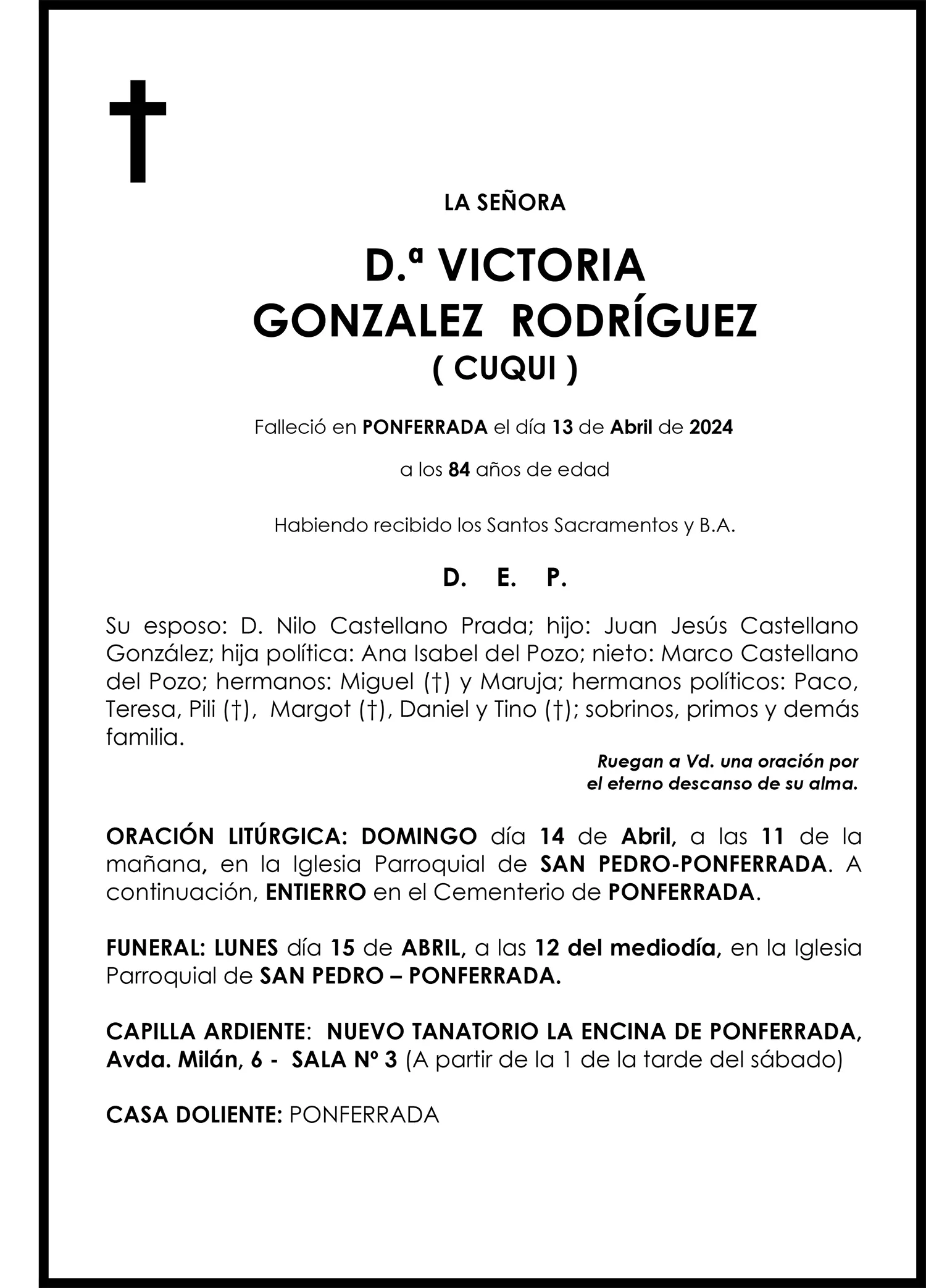 VICTORIA GONZALEZ RODRÍGUEZ ( CUQUI )