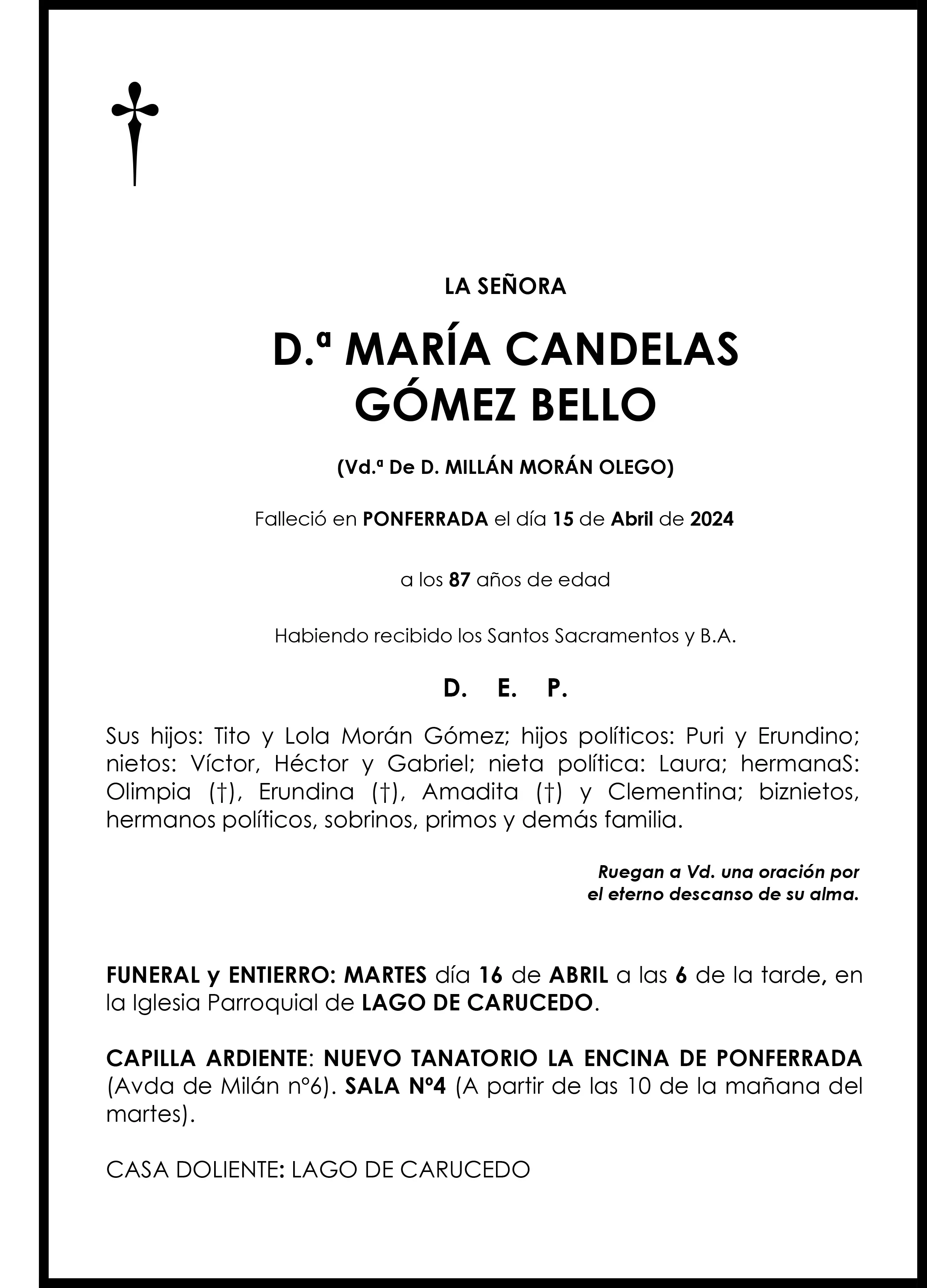MARIA CANDELAS GOMEZ BELLO