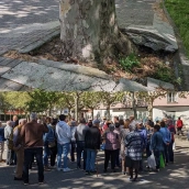 Reunión entre los vecinos de Navaliegos y el Ayuntamiento de Ponferrada por el problema de los plataneros