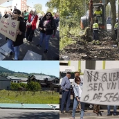 Obras en las aceras del barrio ponferradino de Columbrianos