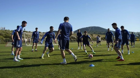Imagen del entrenamiento de la Ponferradina | Foto: Twitter Ponferradina