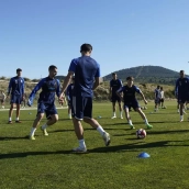 Imagen del entrenamiento de la Ponferradina | Foto: Twitter Ponferradina
