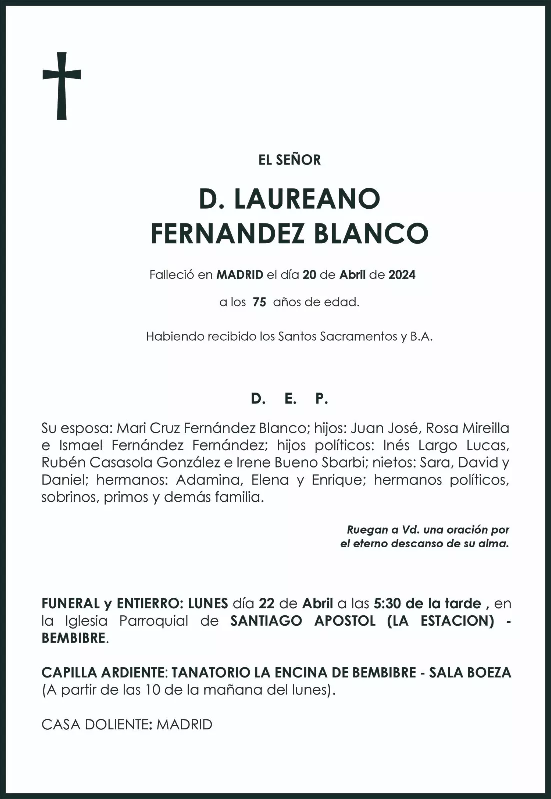 LAUREANO FERNANDEZ BLANCO