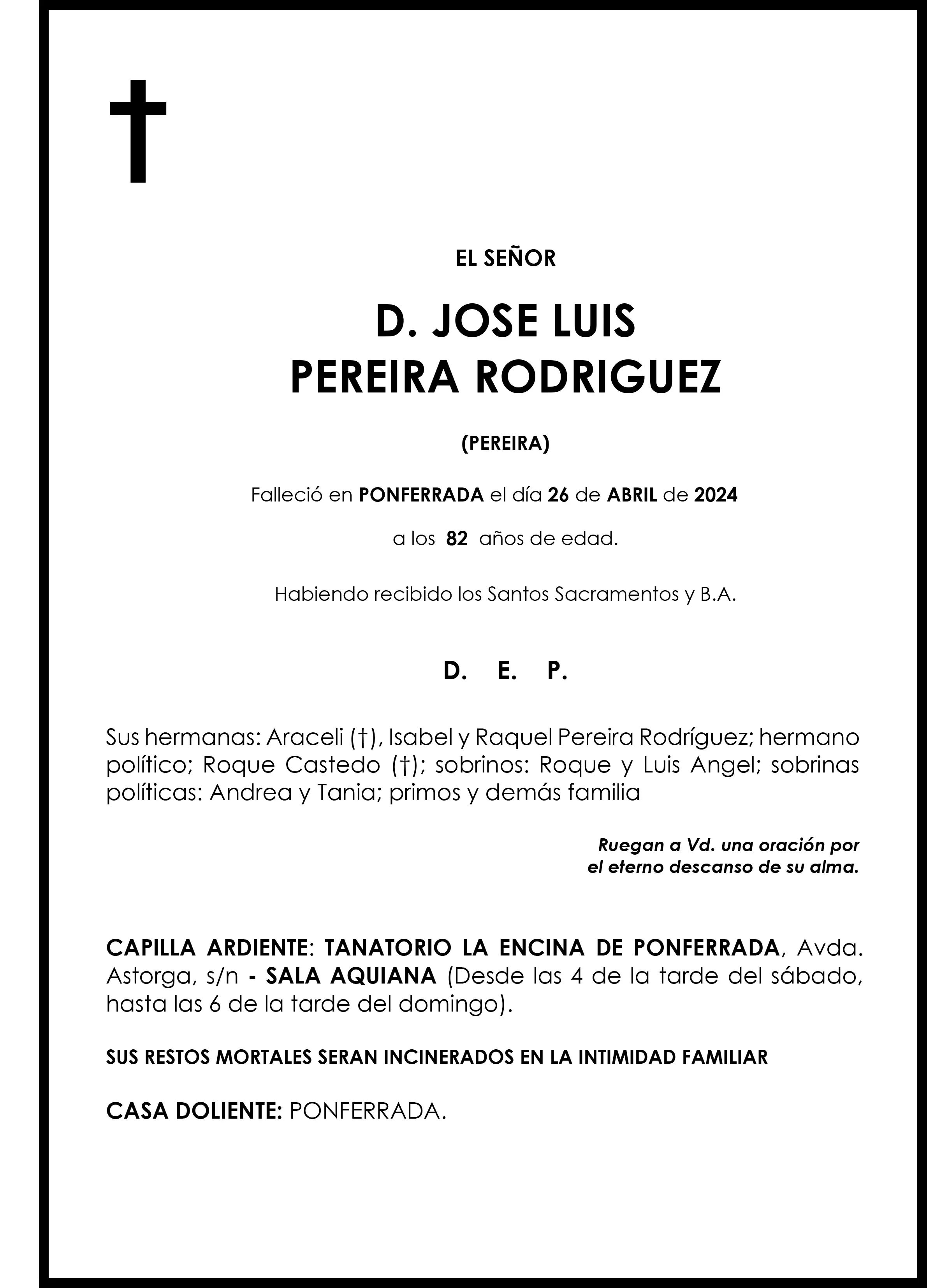 JOSE LUIS PEREIRA RODRIGUEZ