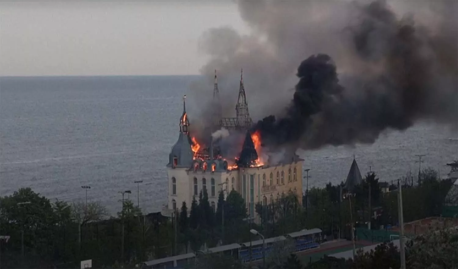 Rusia ataca con misiles el conocido como castillo de Harry Potter en Odesa
