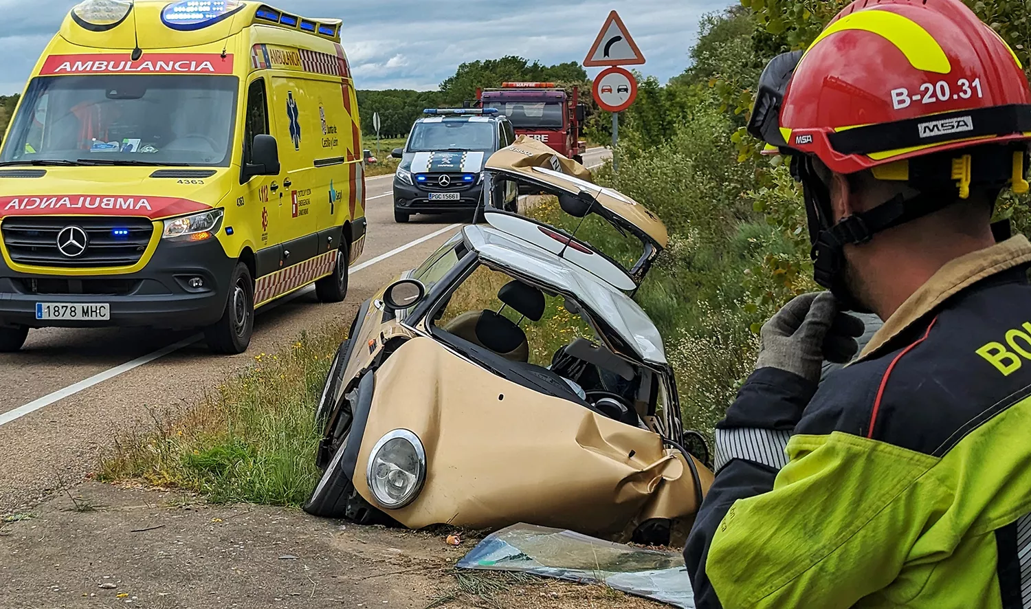 Fallece una mujer tras sufrir una salida de vía en El Bodón (Salamanca)