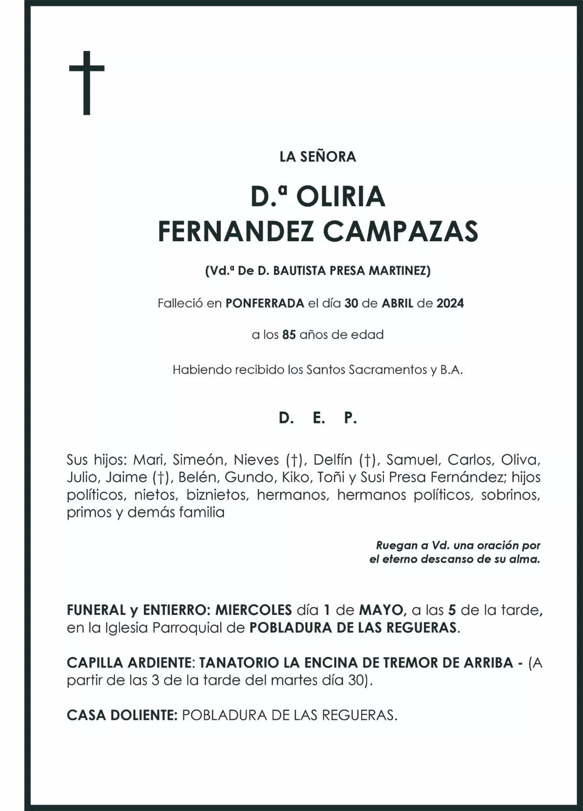 OLIRIA FERNANDEZ CAMPAZAS