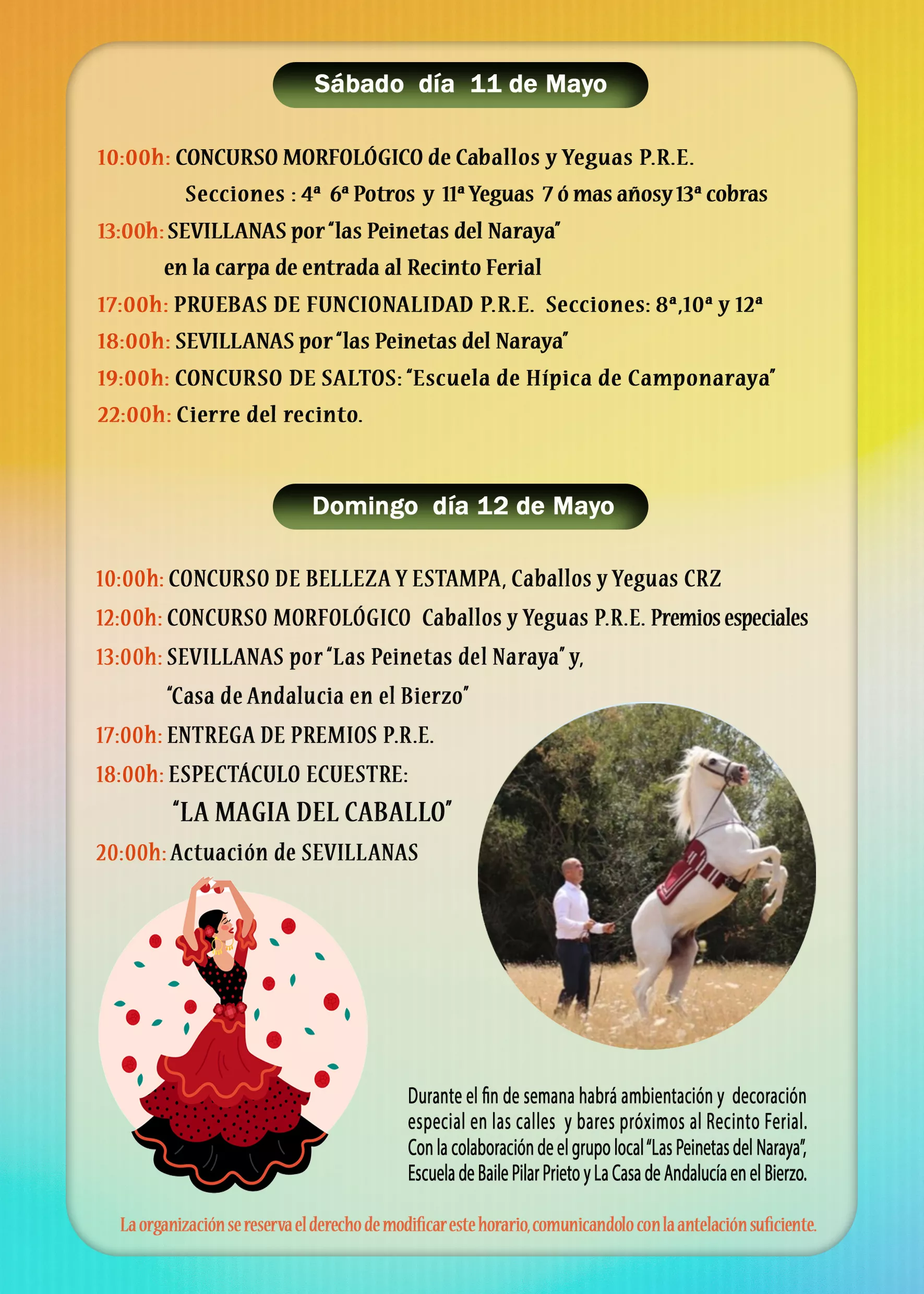 Programa Feria del Caballo de Camponaraya.