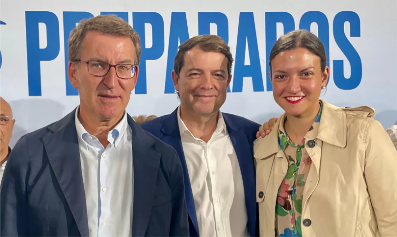 Alberto Núñez Feijóo, Alfonso Fernández Mañueco y Lidia Coca