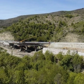 Obras de reconstrucción del viaducto O Castro, de la autovía A 6 en sentido A Coruña Obras de reconstrucción del viaducto O Castro, de la autovía A 6 en sentido A Coruña