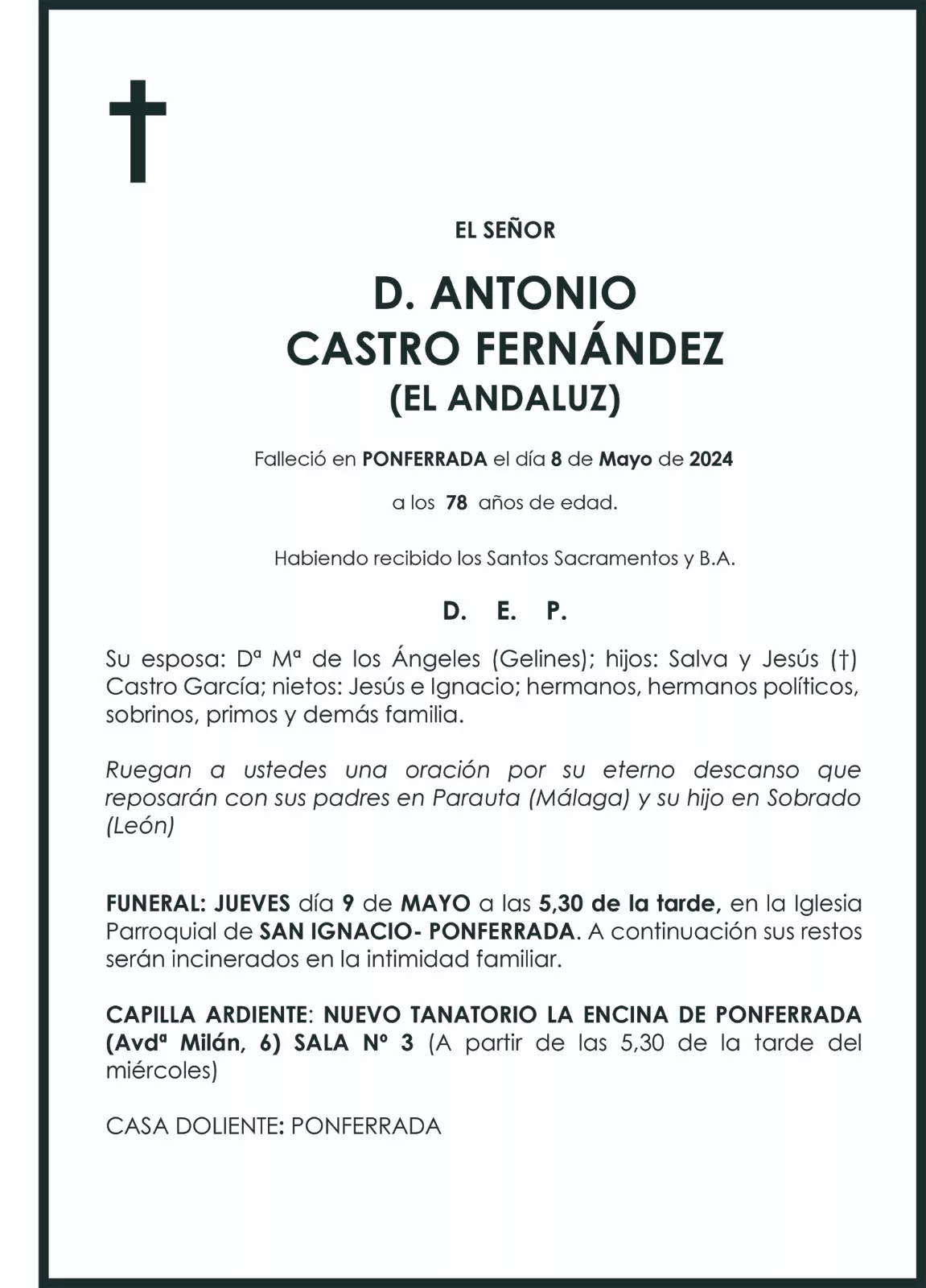 ANTONIO CASTRO FERNANDEZ