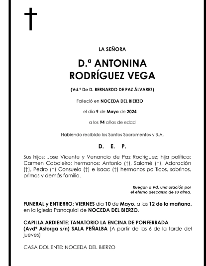 ANTONINA RODRIGUEZ VEGA