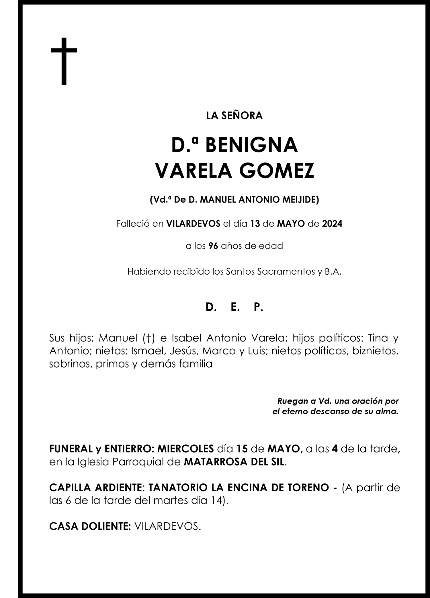 BENIGNA VARELA GOMEZ