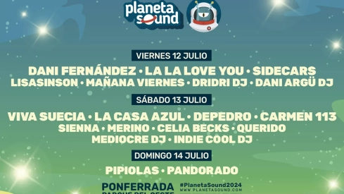Cartel Planeta Sound por días