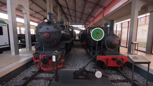 Locomotoras del Museo del Ferrocarril de Ponferrada.
