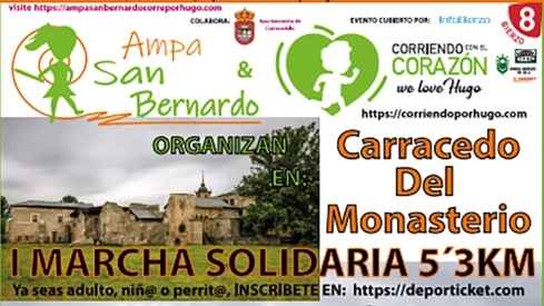 Carracedo del Monasterio acoge la I Marcha Solidaria en favor de la asociación de enfermedades raras 'Corriendo con el corazón de Hugo'