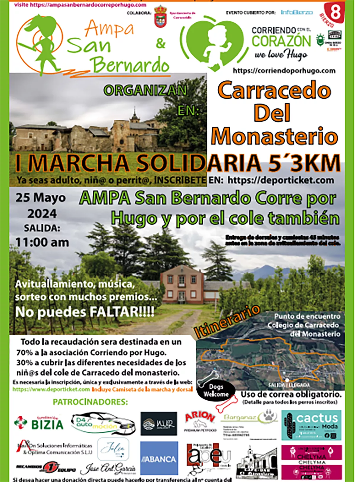 Carracedo del Monasterio acoge la I Marcha Solidaria en favor de la asociación de enfermedades raras 'Corriendo con el corazón de Hugo'