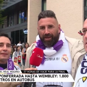 De Ponferrada a Wembley: Estos aficionados recorren 1.800 km en autobús para apoyar al Real Madrid en la final de la Champions