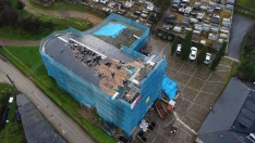 Obras de la iglesia de Santiago en Villafranca del Bierzo