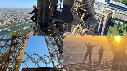 La Torre Eiffel luce los aros de los Juegos Olímpicos. En la imagen Rusu desde las alturas La Torre Eiffel luce los aros de los Juegos Olímpicos. En la imagen Rusu desde las alturas