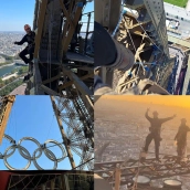 La Torre Eiffel luce los aros de los Juegos Olímpicos. En la imagen Rusu desde las alturas