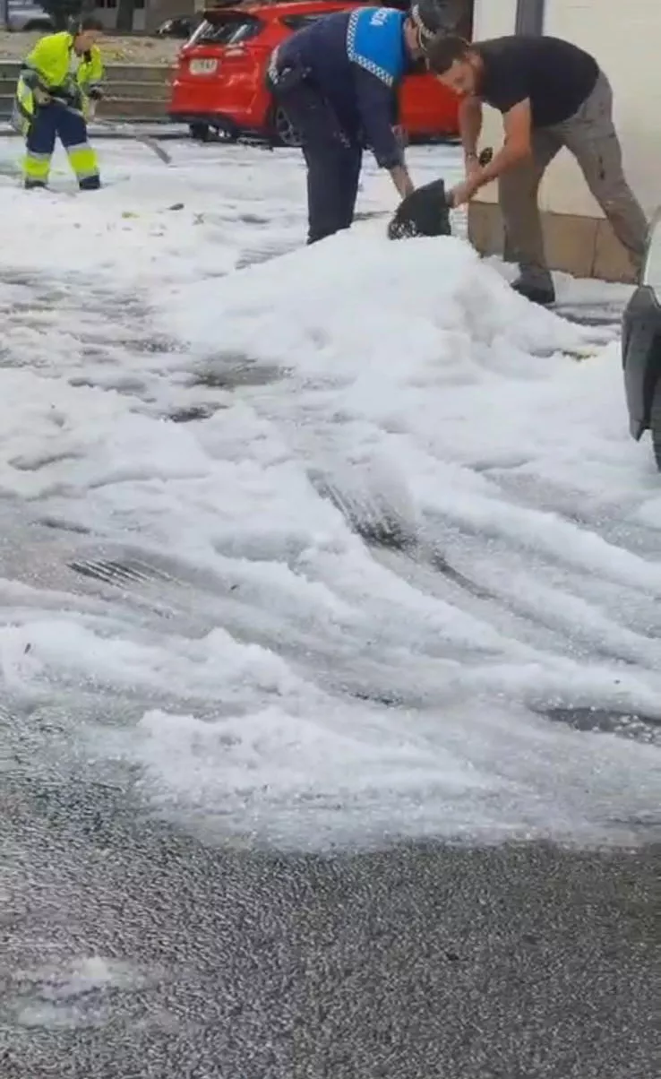 Granizada en Cacabelos.