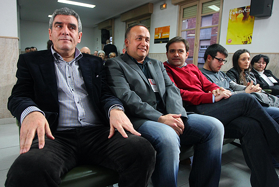 Villarrubia en la pasada Asamblea Comarcal, en marzo, su última visita al Bierzo (C.S)