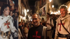 Los “templarios” tapados en la Noche Templaria de Ponferrada: Desde Michael Jackson a Jobs o Harrison Ford Los “templarios” tapados en la Noche Templaria de Ponferrada: Desde Michael Jackson a Jobs o Harrison Ford