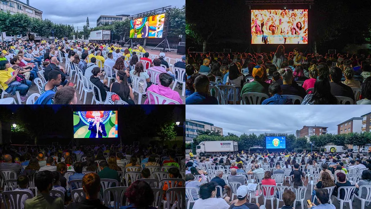 Bembibre disfruta del estreno del Gran Prix viendo el programa en pantalla gigante
