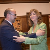 Alcalde de Ponferrada, Marco Morala, y la nueva rectora de la ULE, Nuria González