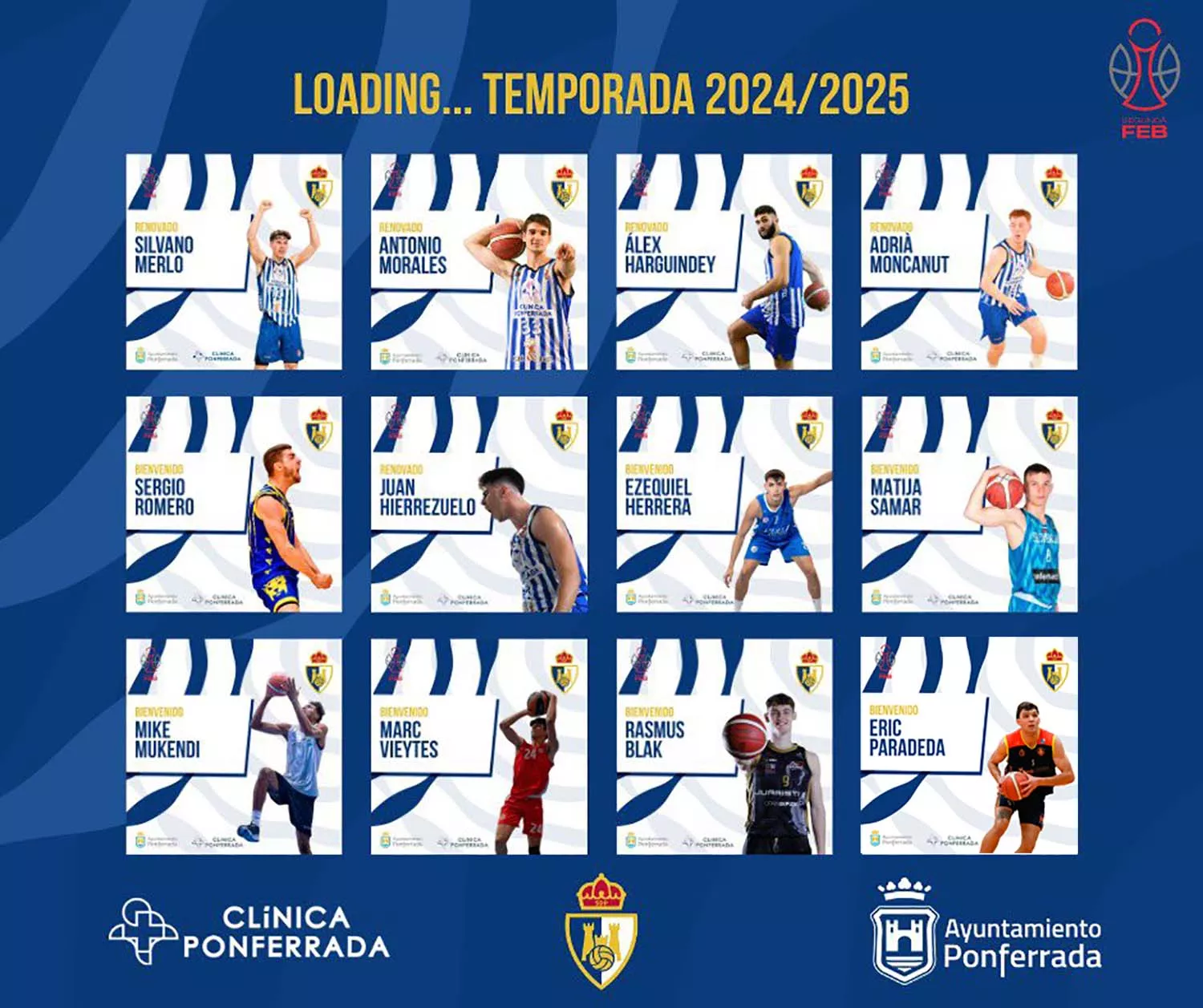 Fichajes del Baloncesto Clínica Ponferrada para la temporada 2024/2025 Fichajes del Baloncesto Clínica Ponferrada para la temporada 2024/2025