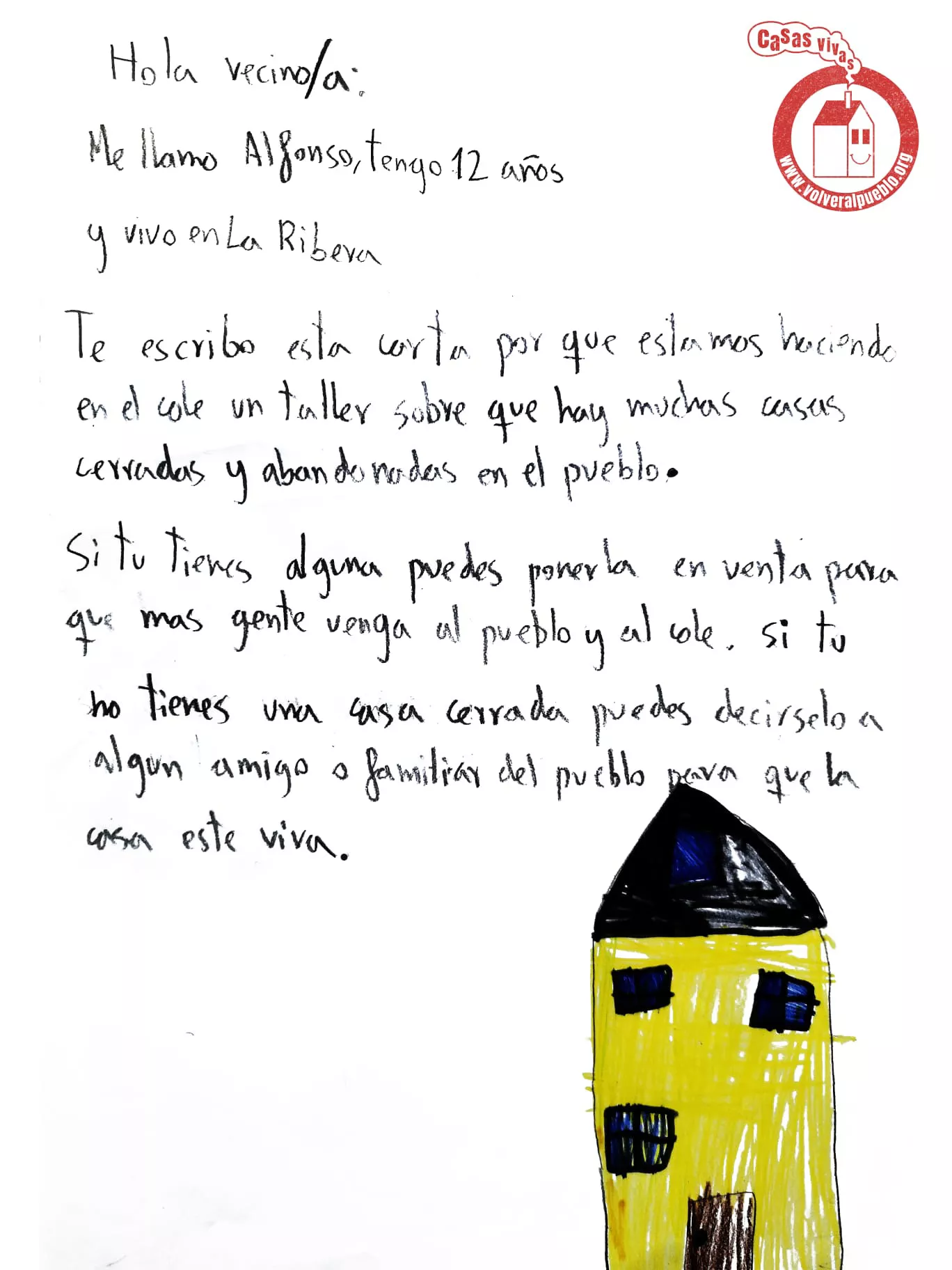 Carta Alfonso, proyecto Casas vivas Carta Alfonso, proyecto Casas vivas
