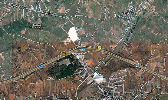 Imagen donde se ubica el aparcamiento de emergencia de la A-6 en Camponaraya