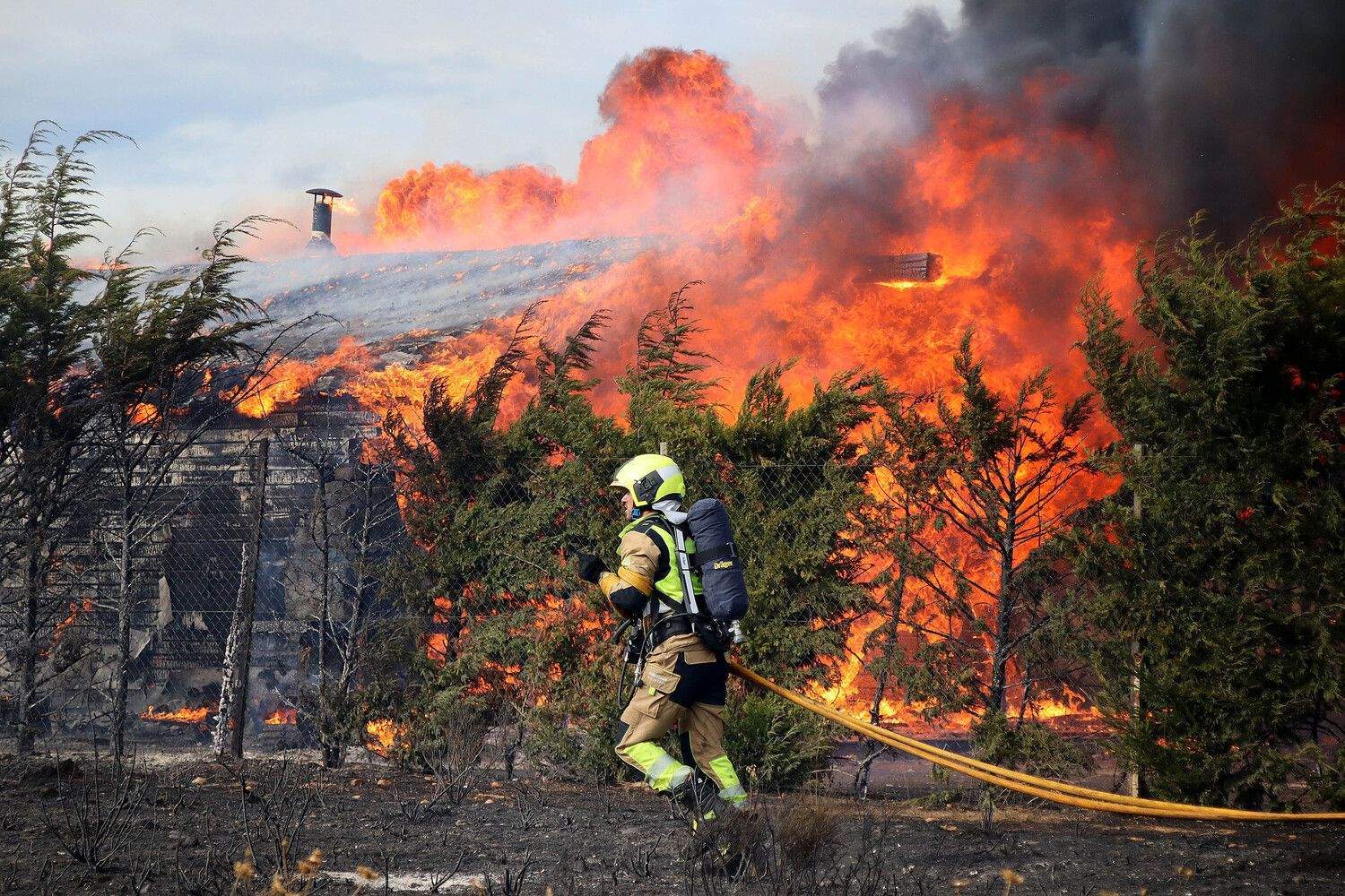 Incendio forestal de Aldea de la Valdoncina (León) | Peio García / ICAL. Incendio forestal de Aldea de la Valdoncina (León) | Peio García / ICAL.