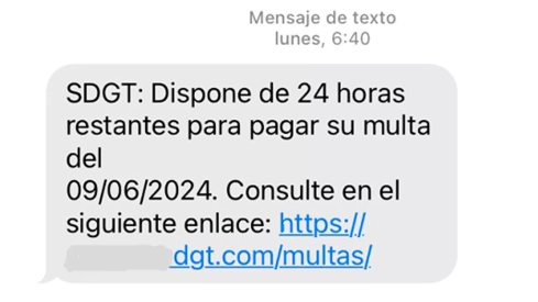 Smishing suplantando a la DGT