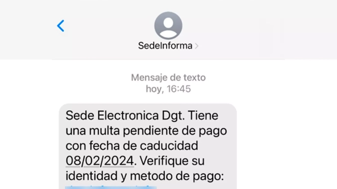 Smishing suplantando a la DGT Smishing suplantando a la DGT