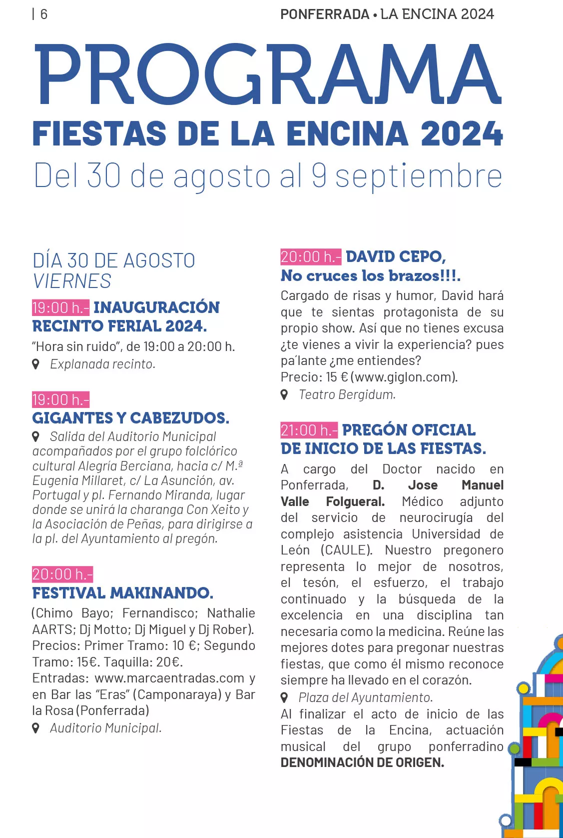 Programa Fiestas de la Encina día 30 Programa Fiestas de la Encina día 30