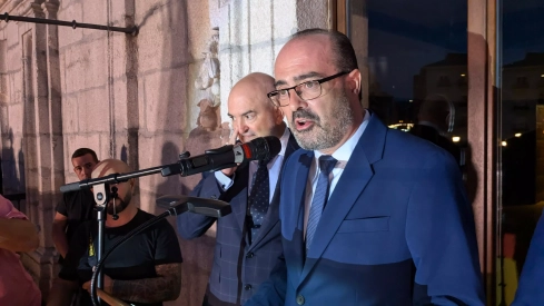 El alcalde durante el pregón El alcalde durante el pregón