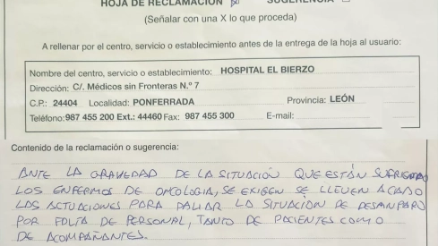 Reclamación por la falta de oncólogos en el Hospital del Bierzo.