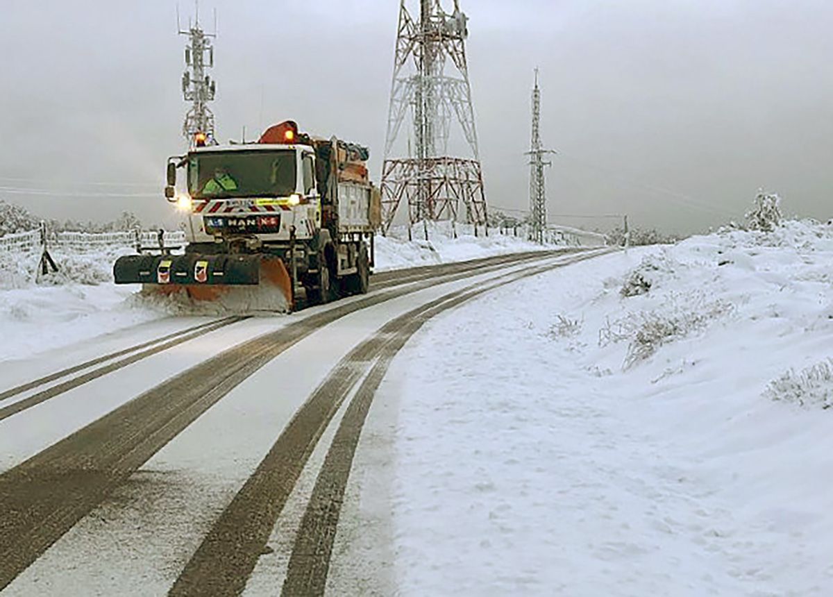 Nieve en carreteras de la provincia de Ávila