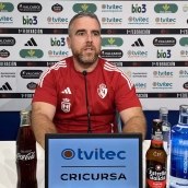 Javi Rey en sala de prensa