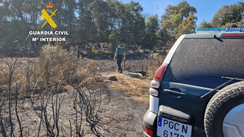 Guardia Civil.  investigación incendio Brañuelas