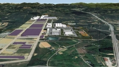 Imagen área del Polígono del Bayo en Cubillos del Sil | Cubillos del Sil completa la adjudicación de las obras de mejora de los accesos al Polígono del Bayo