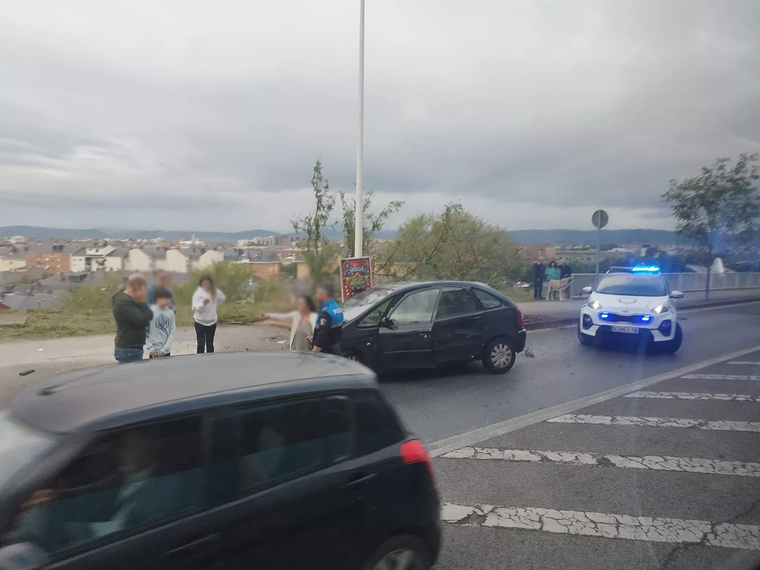 Triple colisión en Ponferrada 