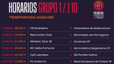 Horarios nueva jornada de la Primera Federación Versus e-Learning