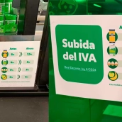 Así son los carteles del Mercadona que avisan del aumento del IVA 5
