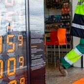 Foto de archivo: precio gasolina