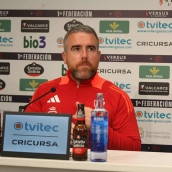 Javi Rey, atendió a la prensa antes de recibir este sábado en el Toralín al Celta Fortuna