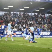 La 'fortuna' de la Ponferradina en el último suspiro para agarrar la victoria sobre el filial del Celta